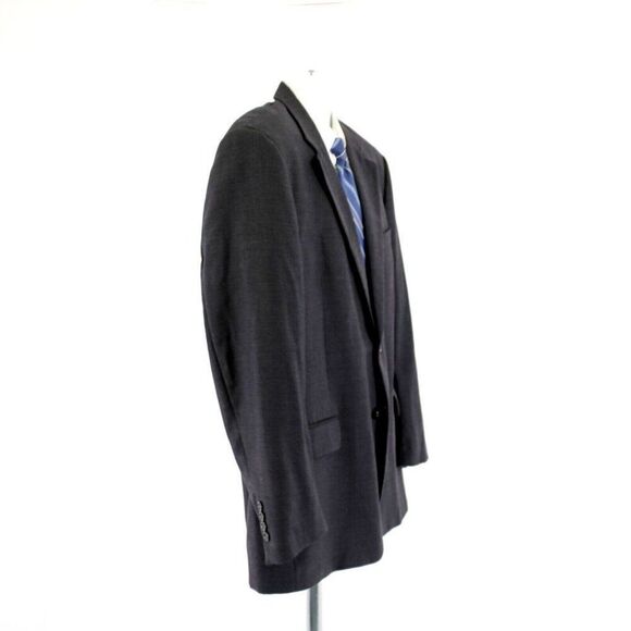 Pronto Uomo Lessona Natural Stretch Super 100s Worsted Wool Gray 42R Basketweave - Picture 7 of 14